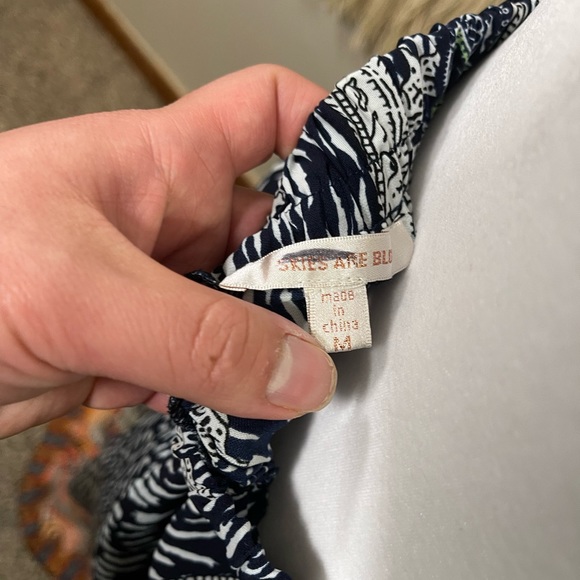 ANTHROPOLOGIE SKIES ARE BLUE Lined Boho Maxi Skirt w Side Slits M - Picture 4 of 5